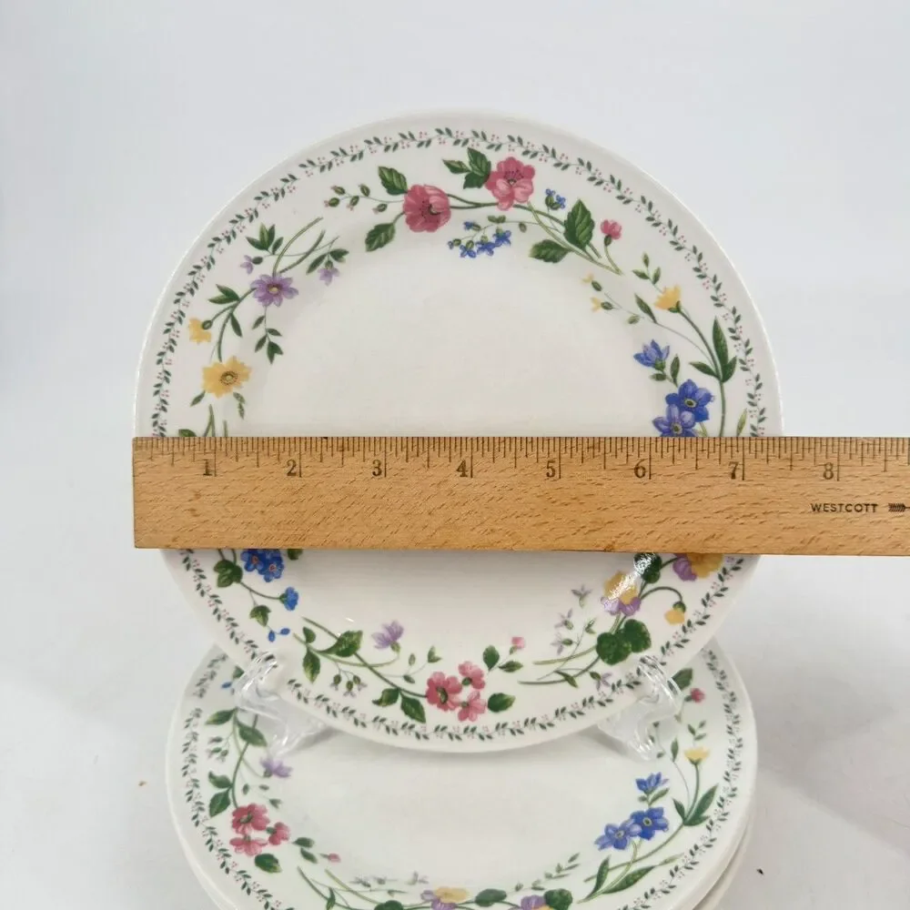 Vintage 1993 Farberware English Garden #225 Set of 4 Salad Plates 7 1/2”